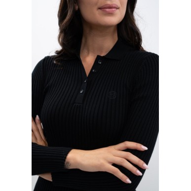 Polo manches longue Harcour Aurore noir