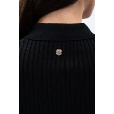 Polo manches longue Harcour Aurore noir