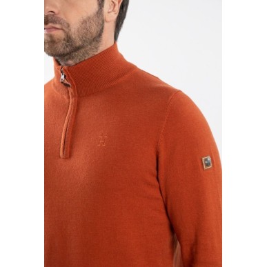Pull homme Harcour Flash terracotta