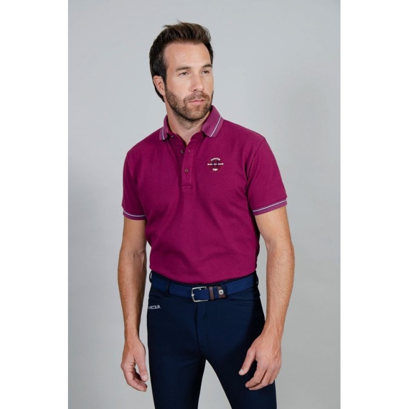 Polo manches courtes pour homme Harcour Pampelonne violine Polo manches courtes pour homme Harcour Pampelonne violine