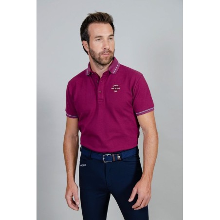 Polo manches courtes pour homme Harcour Pampelonne violine