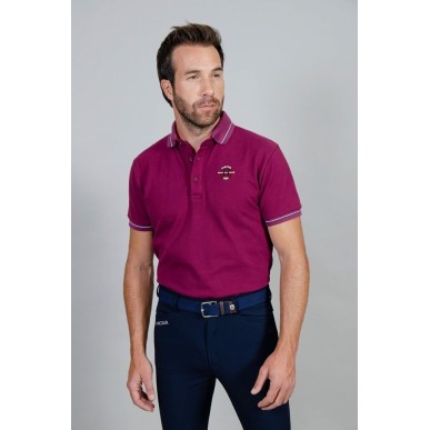 Polo manches courtes pour homme Harcour Pampelonne violine