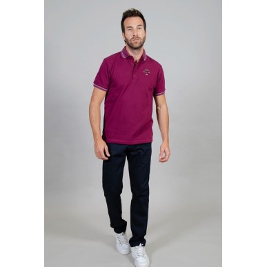Polo manches courtes pour homme Harcour Pampelonne violine