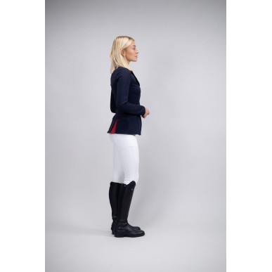 Veste de concours Harcour French team bleu marine col rouge