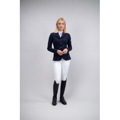 Veste de concours Harcour French team bleu marine col rouge