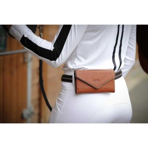 Pochette en cuire Pénélope cognac