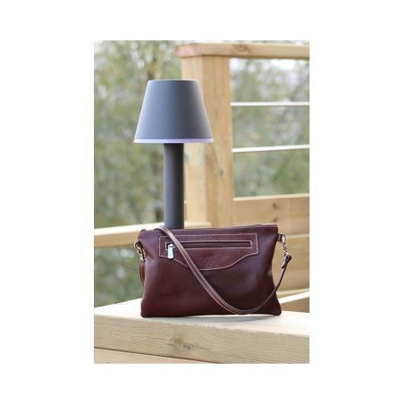 pochette en cuire Pénélope Emma havane