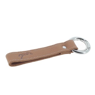 Porte-clefs en cuire Pénélope Lara cognac