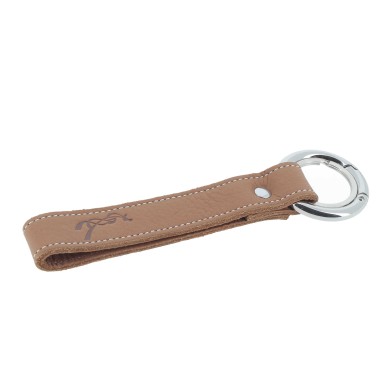 Porte-clefs en cuire Pénélope Lara cognac