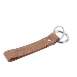 Porte-clefs en cuire Pénélope Lara cognac