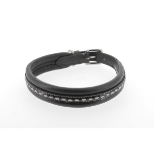 Collier pour chien Pénélope point de sellier noir