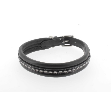 Collier pour chien Pénélope point de sellier noir