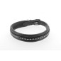 Collier pour chien Pénélope point de sellier noir Collier pour chien Pénélope point de sellier noir