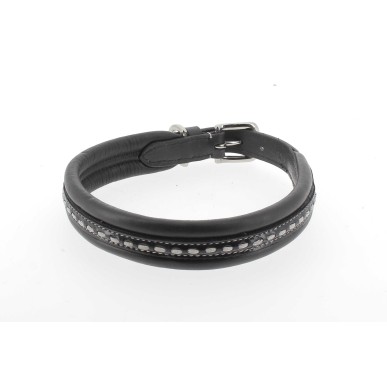 Collier pour chien Pénélope point de sellier noir