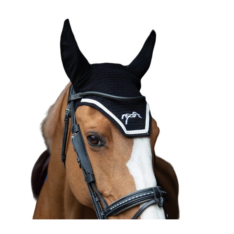 Bonnet Cheval coton Pénélope point sellier noir Bonnet Cheval coton Pénélope point sellier noir