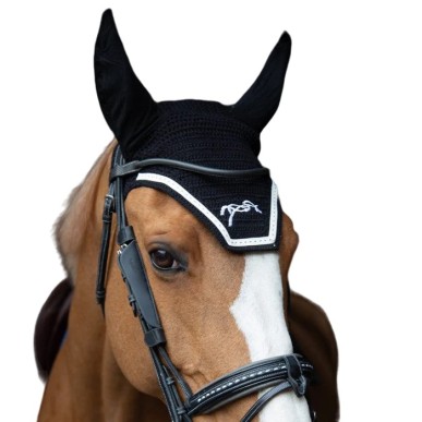 Bonnet Cheval coton Pénélope point sellier noir