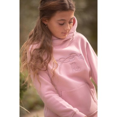 Sweat à capuche enfant Pénélope Polly rose