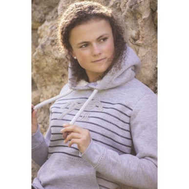 Sweat à capuche enfant Pénélope Océane gris/ marine