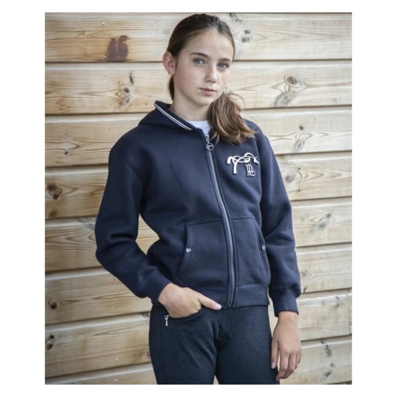 Sweat à capuche zippé enfant Pénélope Favorite marine T.U