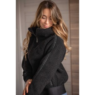 Sweat à capuche zippé Pénélope Miwi noir