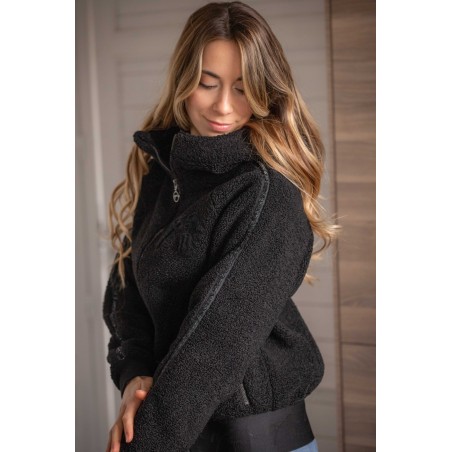 Sweat à capuche zippé Pénélope Miwi noir