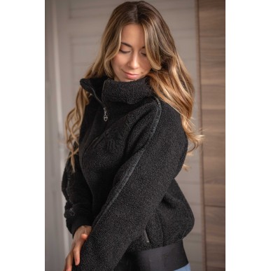 Sweat à capuche zippé Pénélope Miwi noir