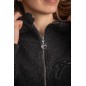Sweat à capuche zippé Pénélope Miwi noir Sweat à capuche zippé Pénélope Miwi noir