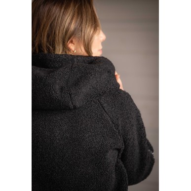 Sweat à capuche zippé Pénélope Miwi noir