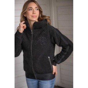 Sweat à capuche zippé Pénélope Miwi noir