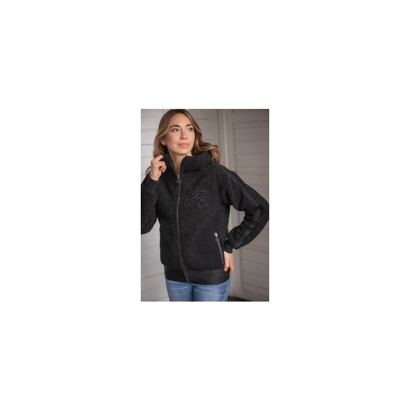 Sweat à capuche zippé Pénélope Miwi noir Sweat à capuche zippé Pénélope Miwi noir