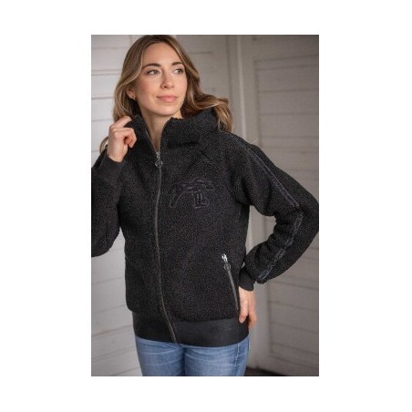 Sweat à capuche zippé Pénélope Miwi noir