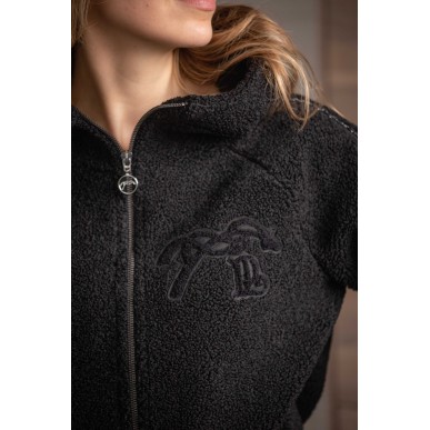 Sweat à capuche zippé Pénélope Miwi noir