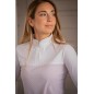 Polo de compétition manches longues Pénélope Debbie blanc/rose Polo de compétition manches longues Pénélope Debbie blanc/rose