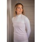 Polo de compétition manches longues Pénélope Debbie blanc/rose Polo de compétition manches longues Pénélope Debbie blanc/rose