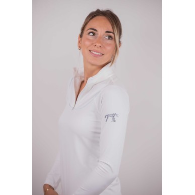 Polo de compétition manches longues Pénélope Toscane blanc