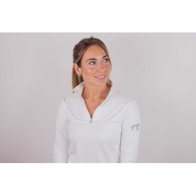 Polo de compétition manches longues Pénélope Toscane blanc