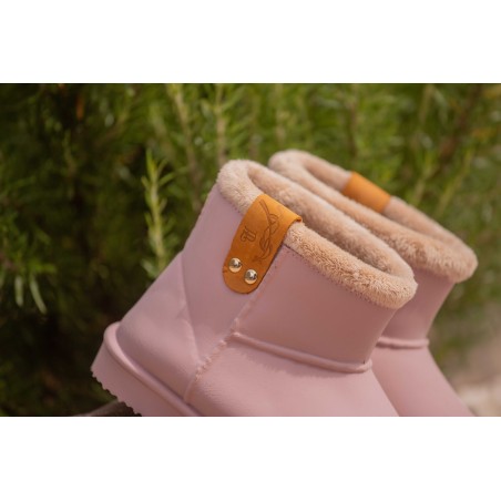 Boots fourrées Pénélope rose poudré