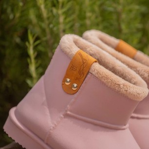 Boots enfant Pénélope fourrées rose poudré