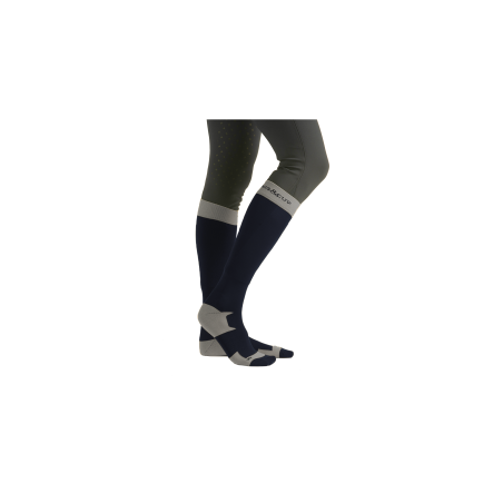 Chaussettes mixtes flags and cup Prato marine/ gris