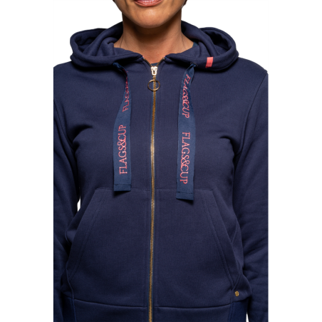 Sweat à capuche zippé femme Flags and cup Lomita marine