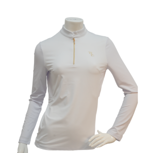 Polo de concours manches longues femme Flags and cup Andria blanc