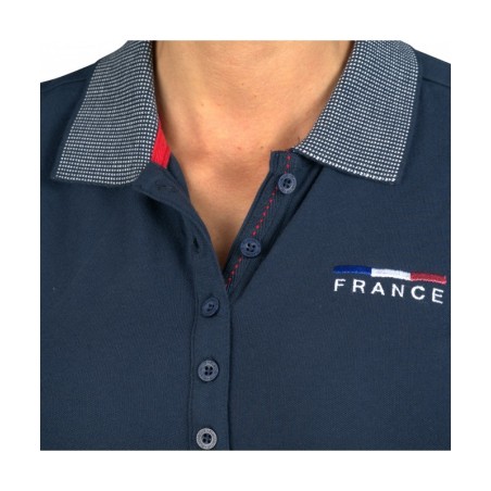 Polo fille Flags and cup France marine