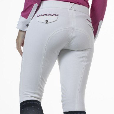 Pantalon d'équitation enfant Flags and cup Mendoza blanc