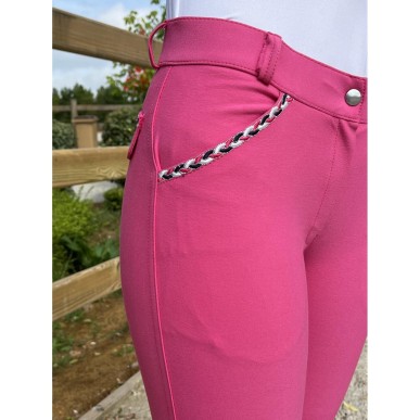 Pantalon d'équitation enfant Flags and cup Mendoza fuchsia