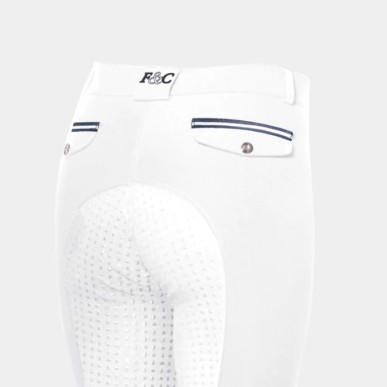 Pantalon d'équitation pour femme Flags and cup Cayenne blanc/ marine