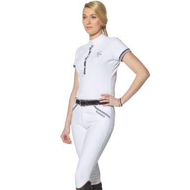 Pantalon d'équitation pour femme Flags and cup Cayenne blanc/ marine