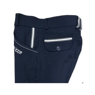 Pantalon d'équitation homme Flags and cup Saint Malo marine/ gris