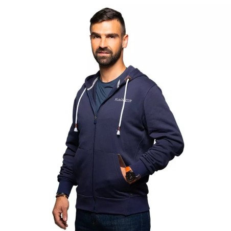 Sweat à capuche zippé homme Flags and cup Sacramento marine