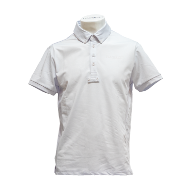 Polo de compétition manches courtes pour homme Flags and cup San Remo blanc
