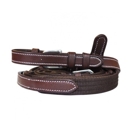 Rênes en tissu pour cheval flags and cup marron